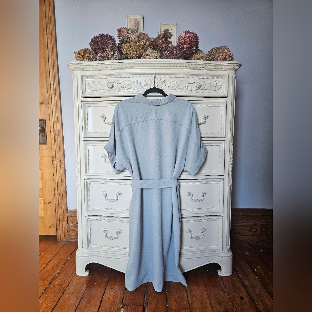 Aritzia Babaton light Blue Glen Polo shirt dress Size L - Picture 2 of 5